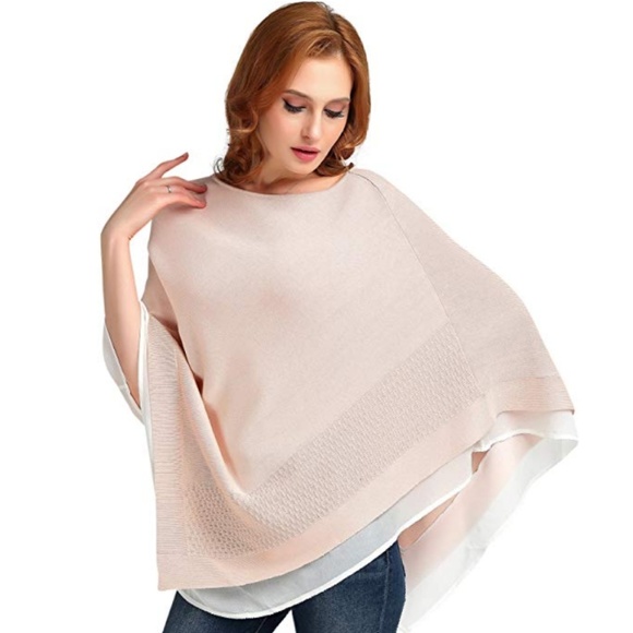 Sweaters - Woman's pink poncho